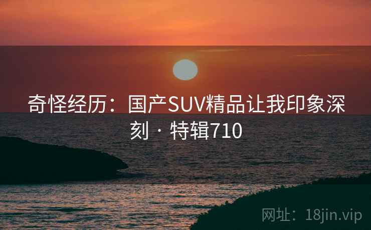 奇怪经历：国产SUV精品让我印象深刻 · 特辑710  第1张